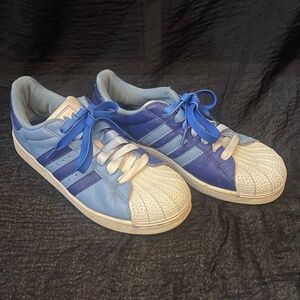 Adidas two-tone blue Superstar sneakers, men’s 5.5 women’s 6.5